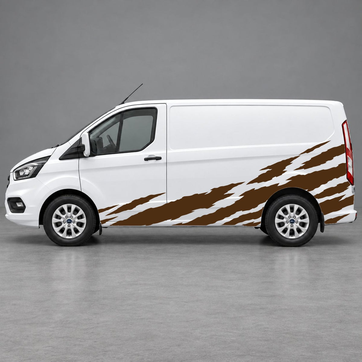 Ford Transit Custom Claw Scratch Side Graphics in Brown & Brown