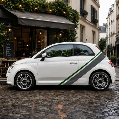 Fiat 500 Diagonal Stripe Side Graphics