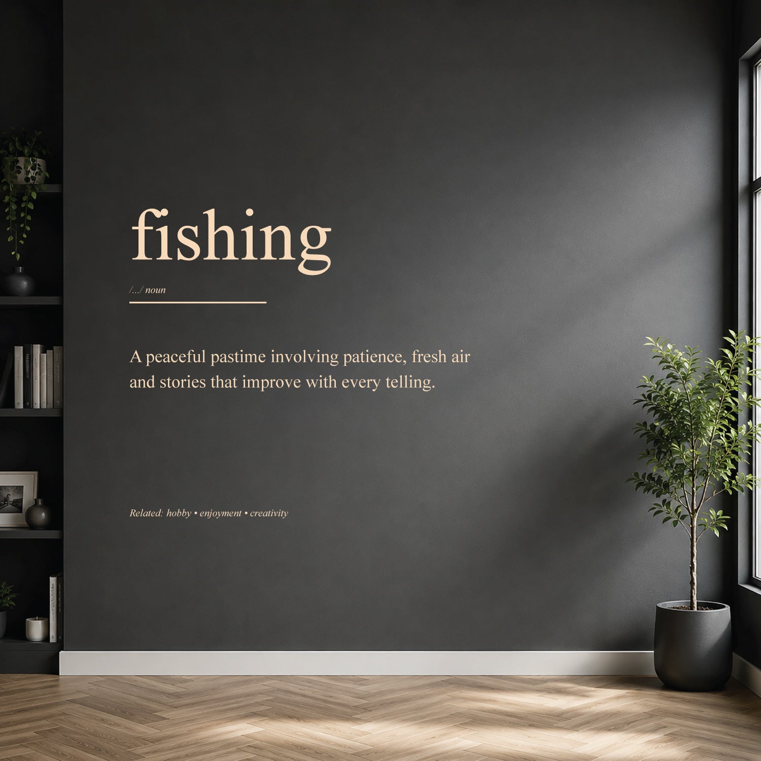 fishing dictionary definition wall sticker