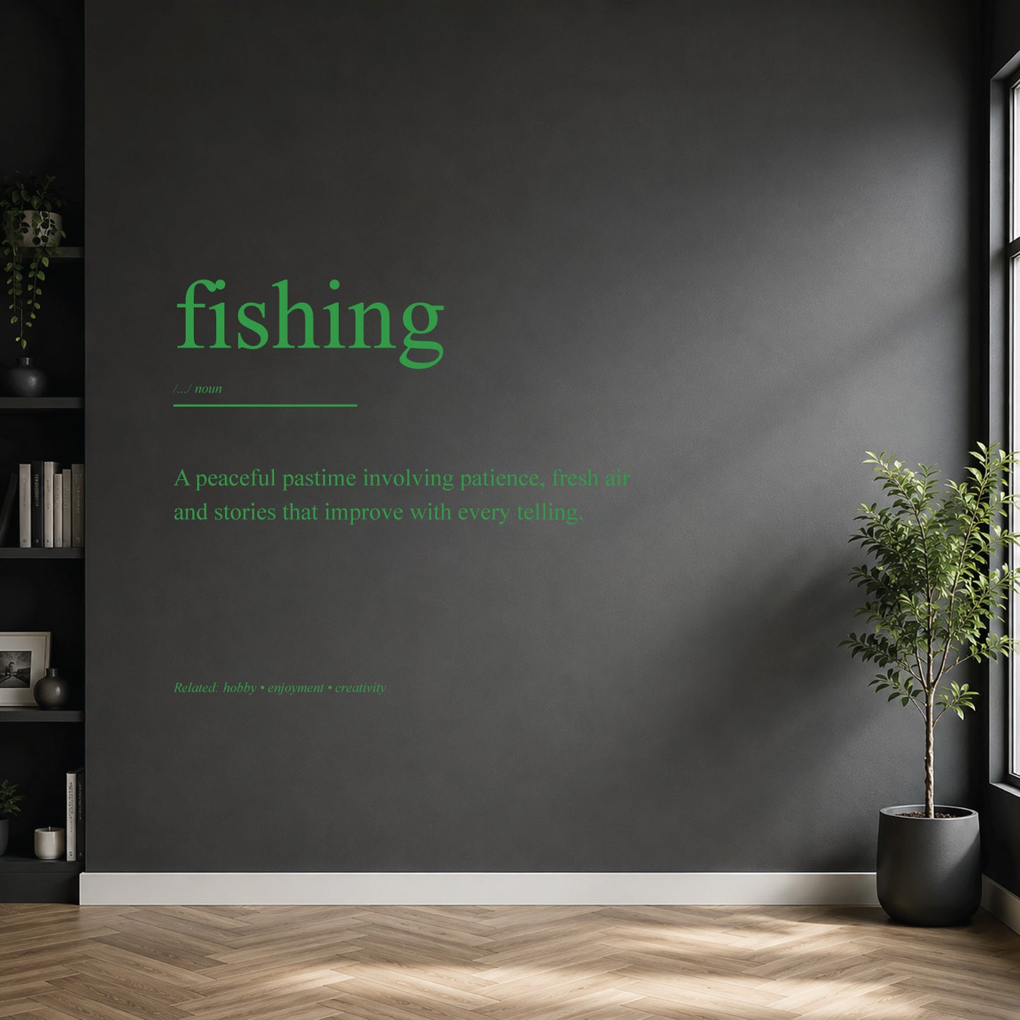 fishing dictionary definition wall sticker
