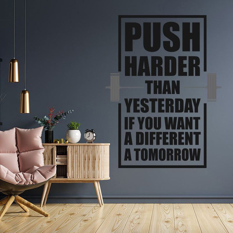 push harder gym motivation inspirational wall sticker