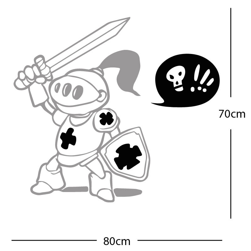 brave knight wall sticker