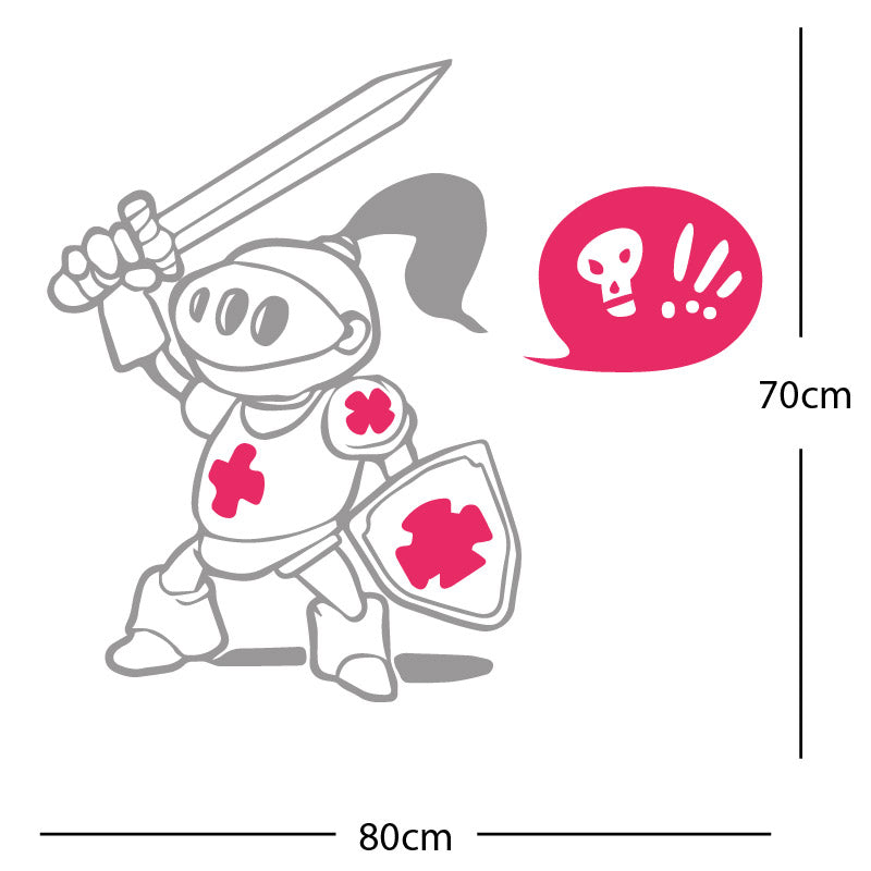 brave knight wall sticker
