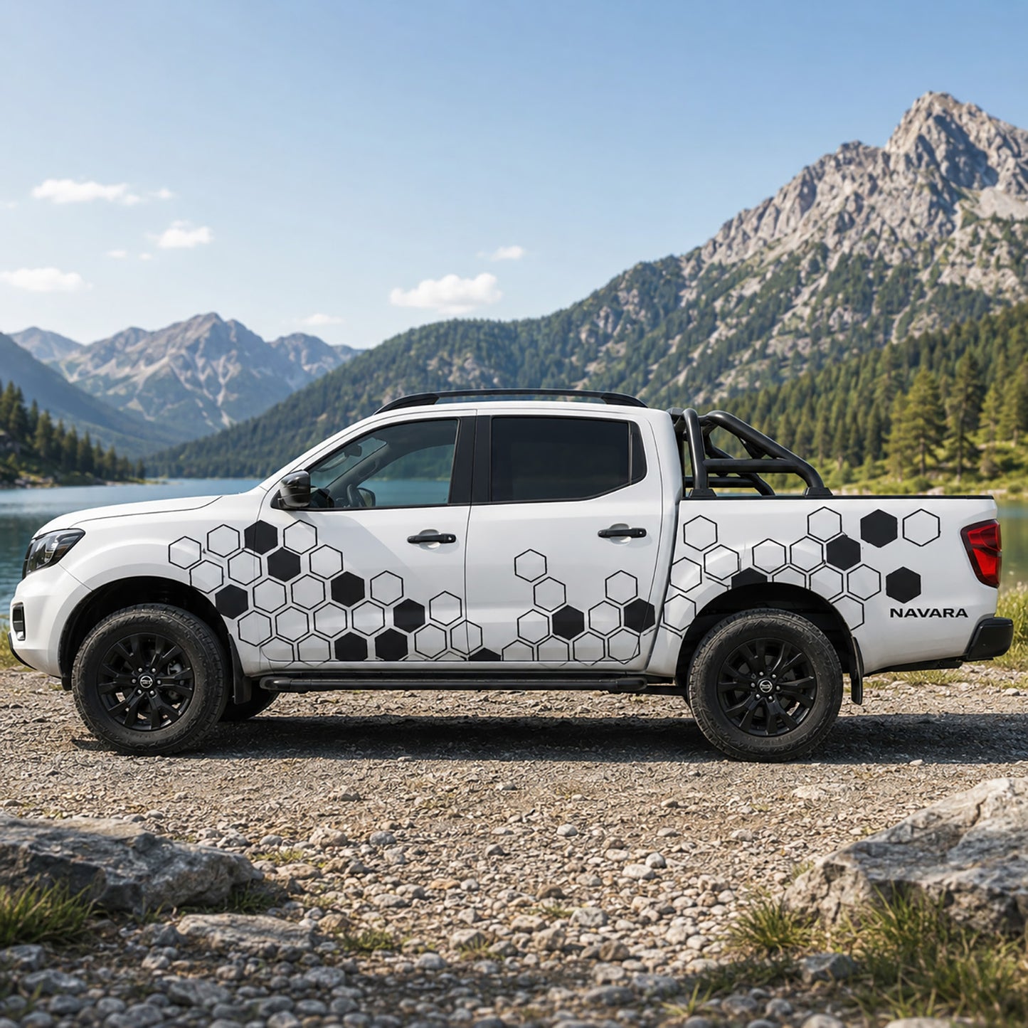 Nissan Navara Hexagon Mix Side Graphics