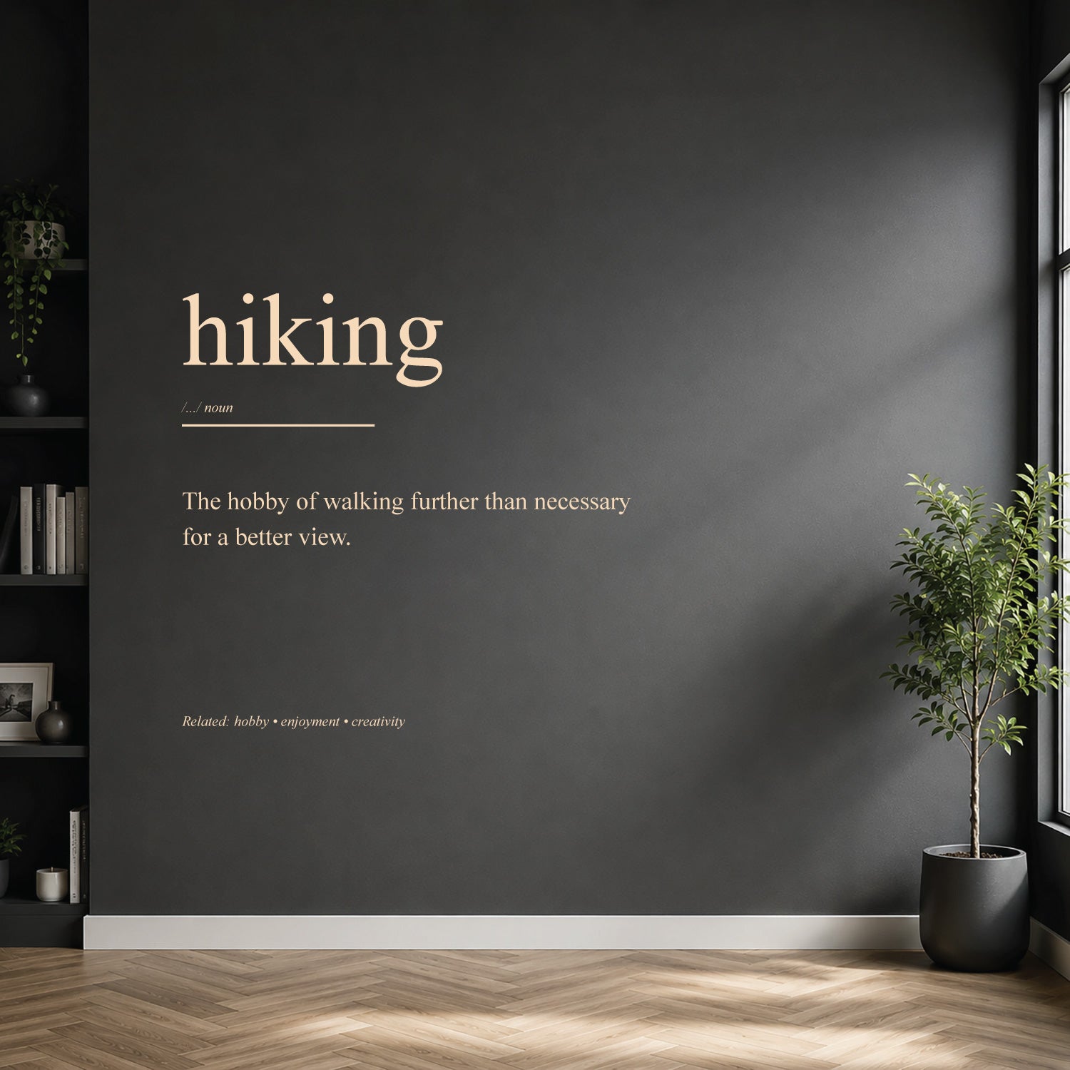 hiking dictionary definition wall sticker