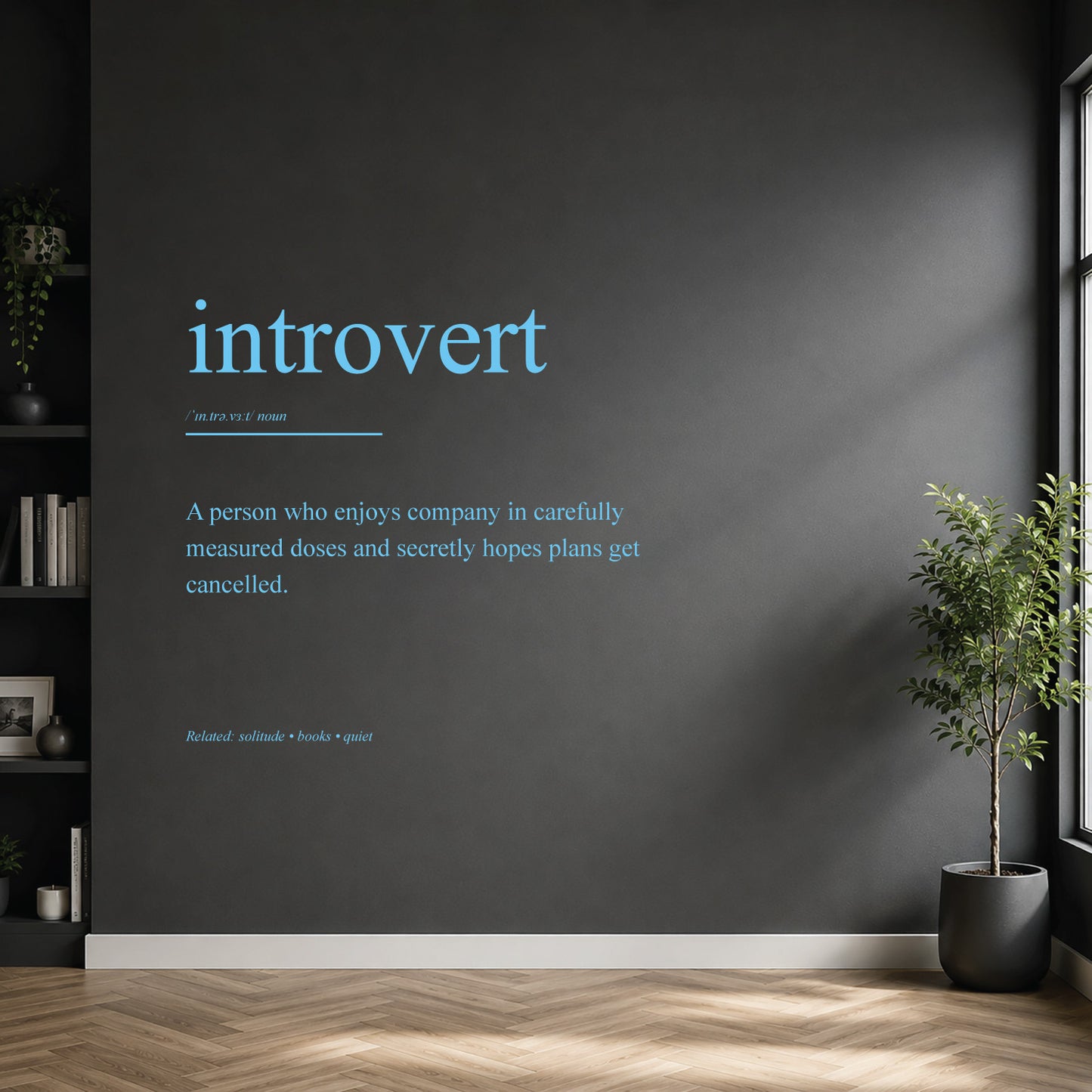Introvert dictionary definition wall sticker