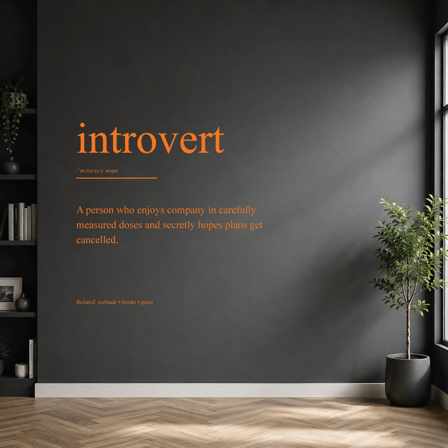 Introvert dictionary definition wall sticker