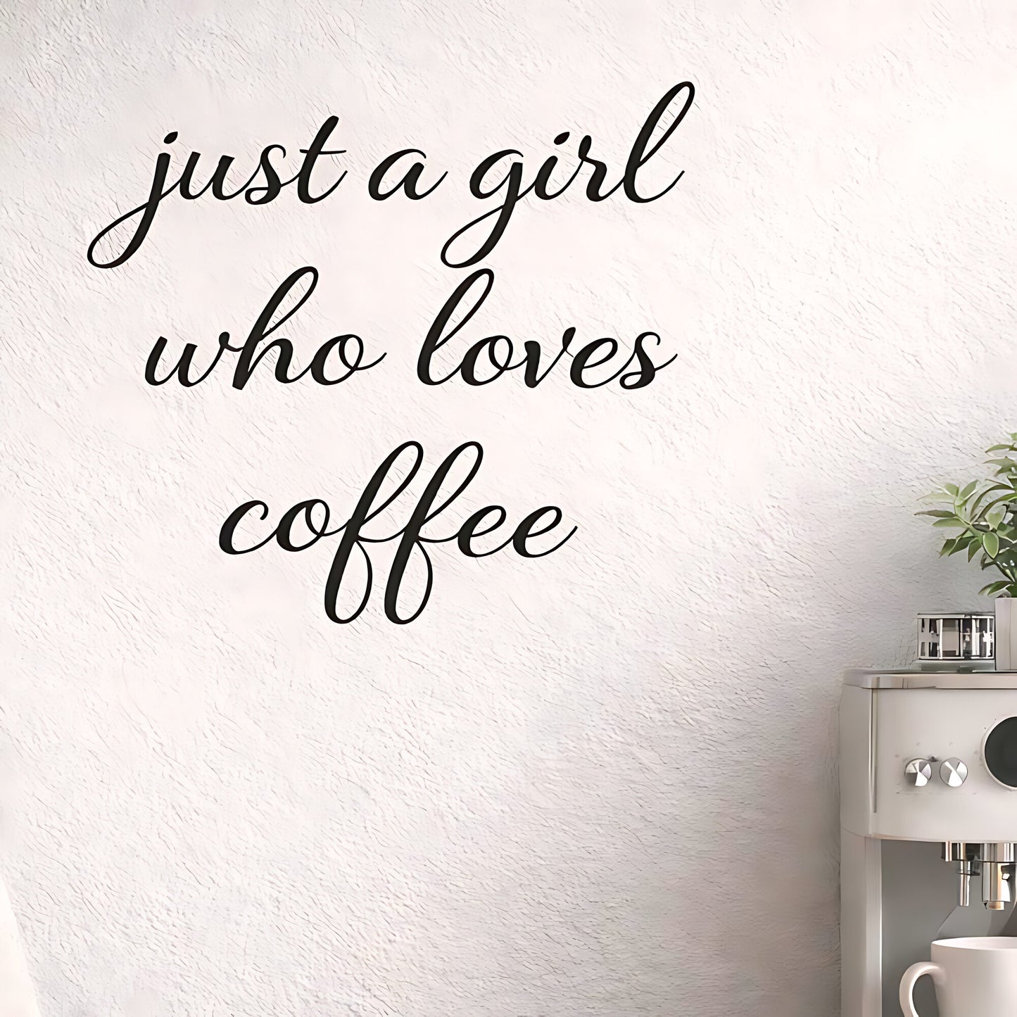 Just a Girl Who Loves Coffee Wall Sticker (Bold Layout)
