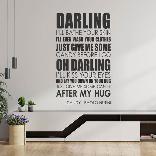 paolo nutini wall art sticker candy lyrics music
