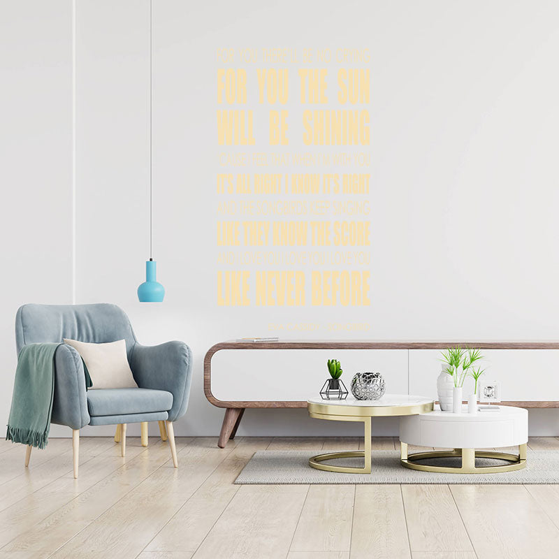 Eva Cassidy Wall Art Sticker - Songbird Lyrics Music Quote