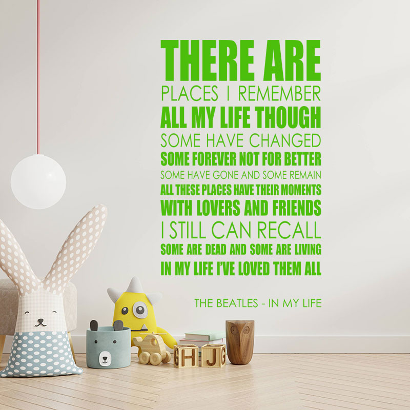 the beatles wall art sticker in my life lyrics m
