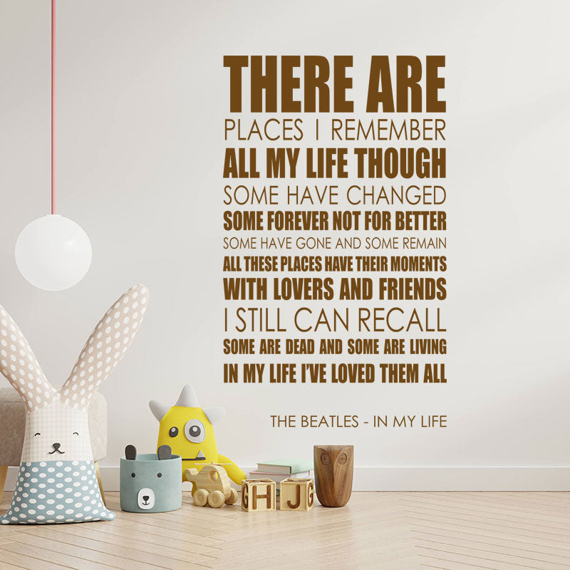 the beatles wall art sticker in my life lyrics m