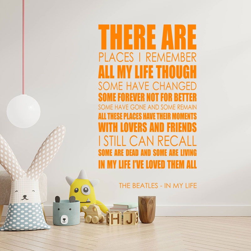 the beatles wall art sticker in my life lyrics m