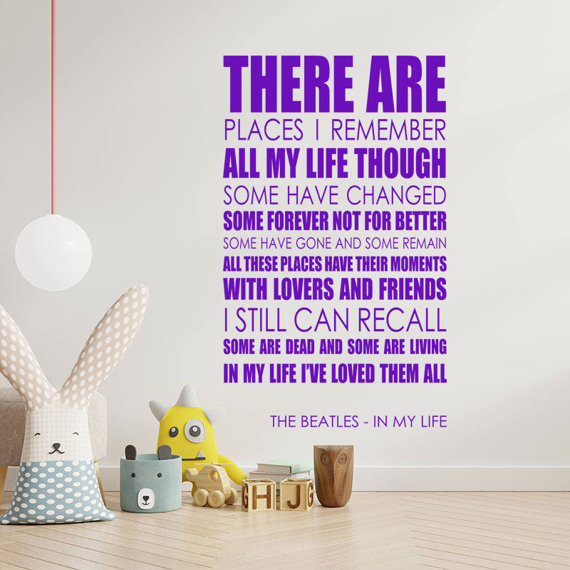 the beatles wall art sticker in my life lyrics m
