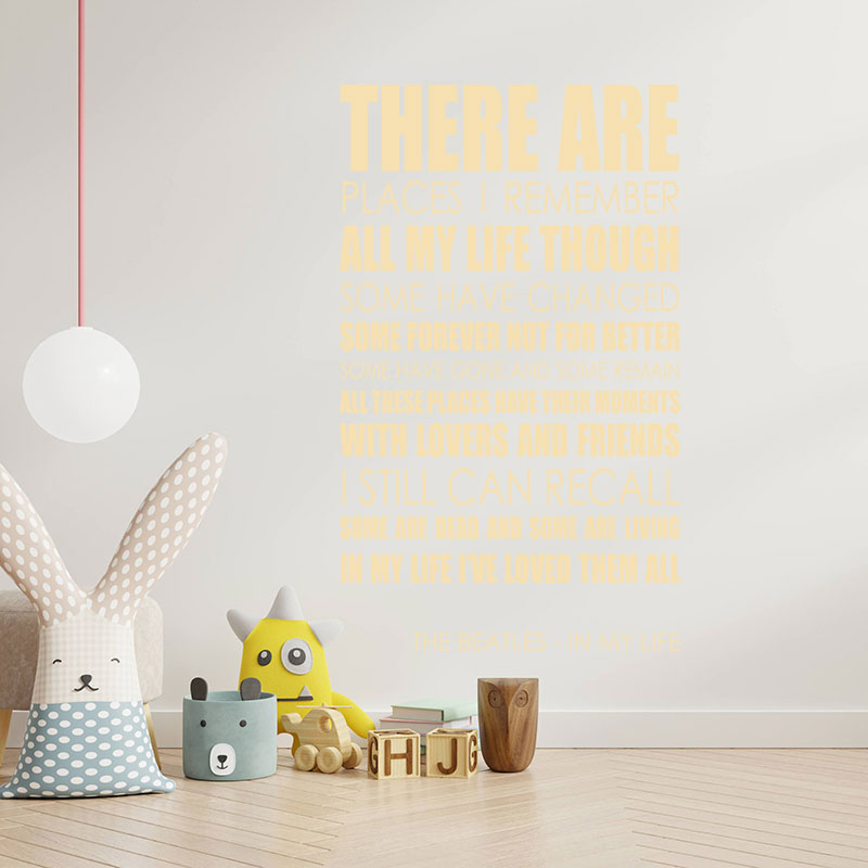 the beatles wall art sticker in my life lyrics m