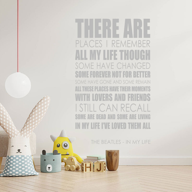 the beatles wall art sticker in my life lyrics m