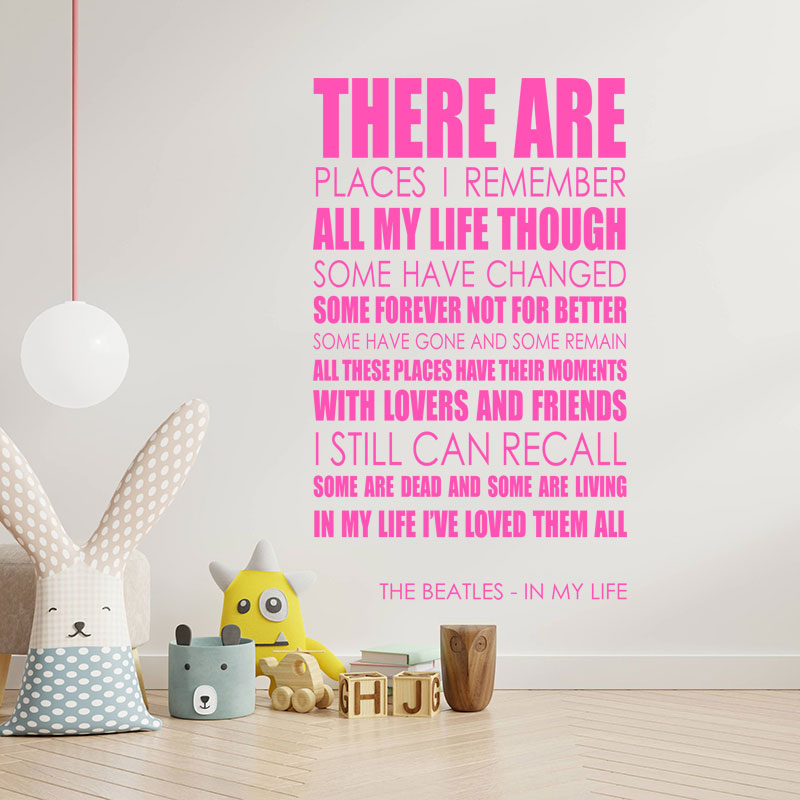 the beatles wall art sticker in my life lyrics m