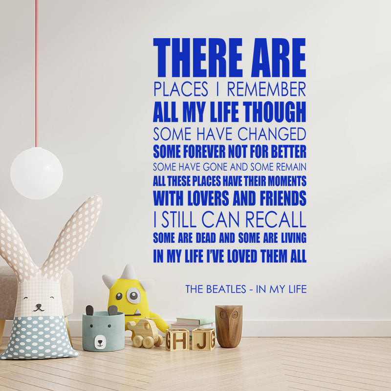 the beatles wall art sticker in my life lyrics m