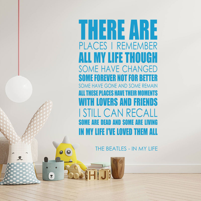the beatles wall art sticker in my life lyrics m
