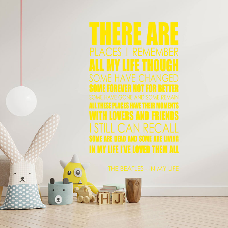 the beatles wall art sticker in my life lyrics m