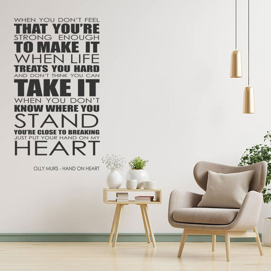 olly murs wall art sticker hand on heart lyrics