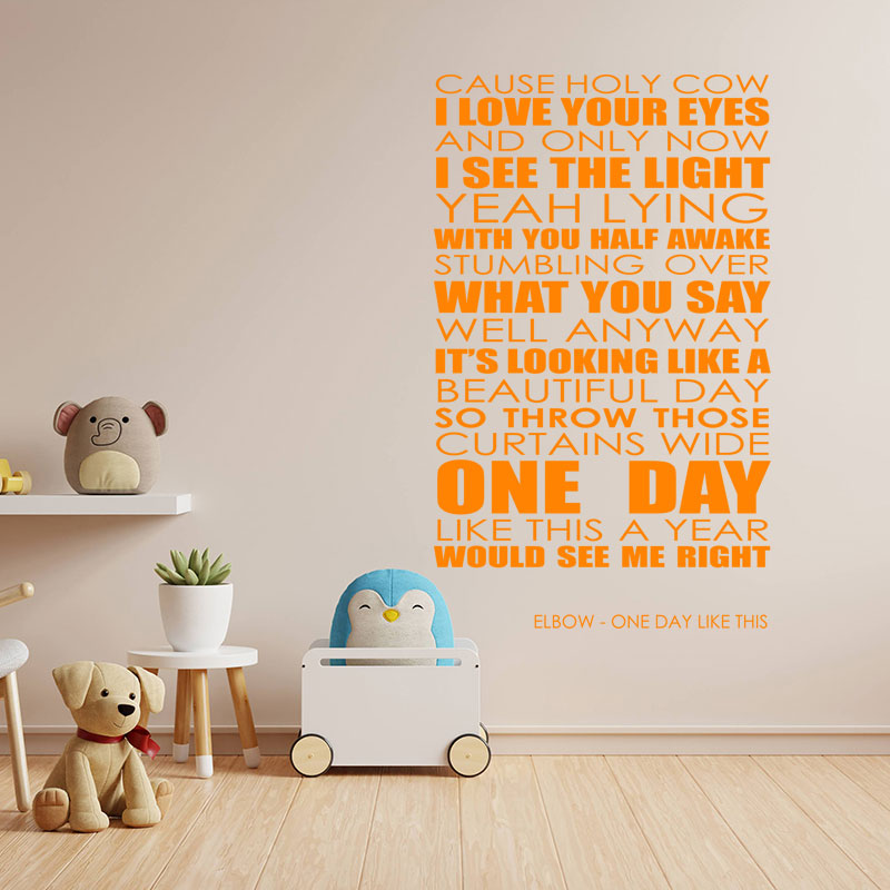 elbow wall art sticker one day like this lyrics