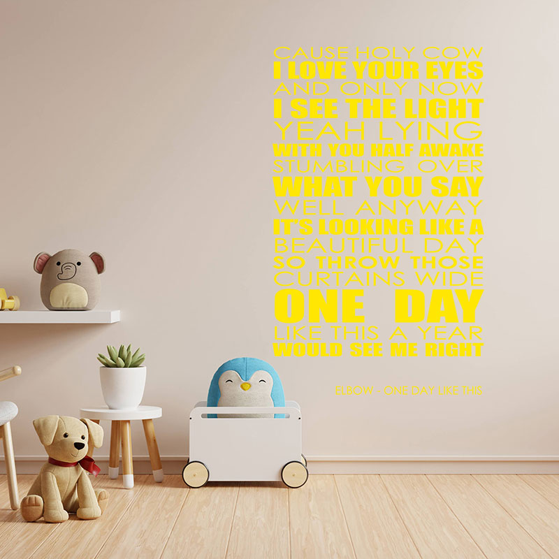 elbow wall art sticker one day like this lyrics