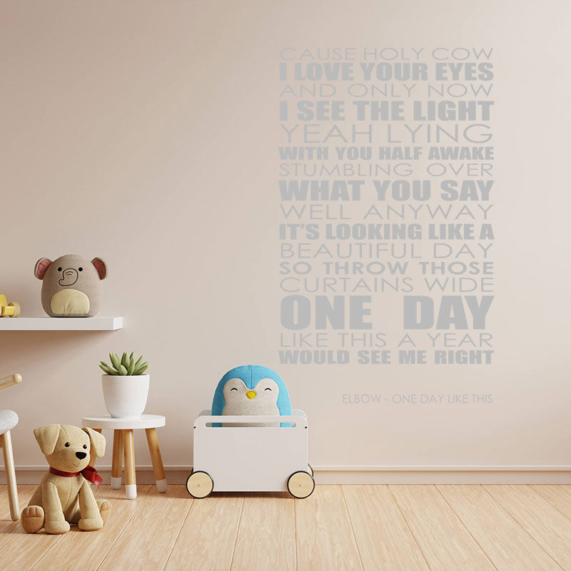 elbow wall art sticker one day like this lyrics