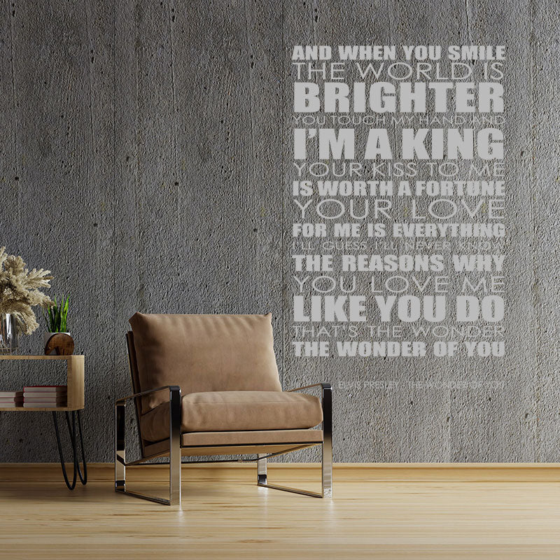 elvis presley wonder of you lyrics wall sticker