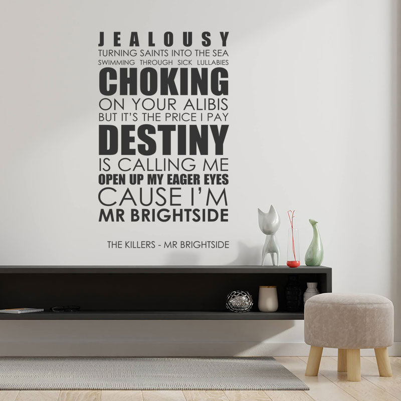 killers mr brightside lyrics wall sticker