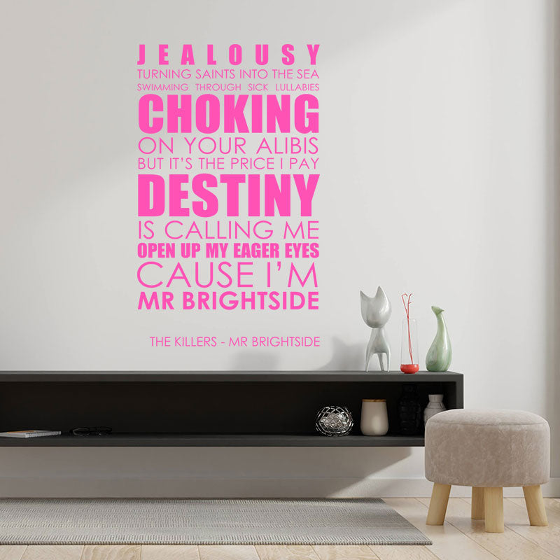 killers mr brightside lyrics wall sticker