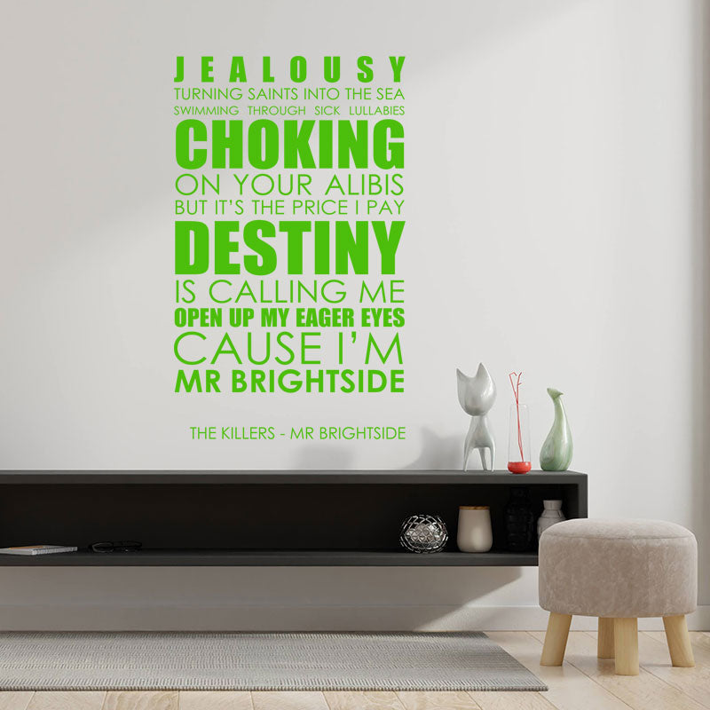 killers mr brightside lyrics wall sticker