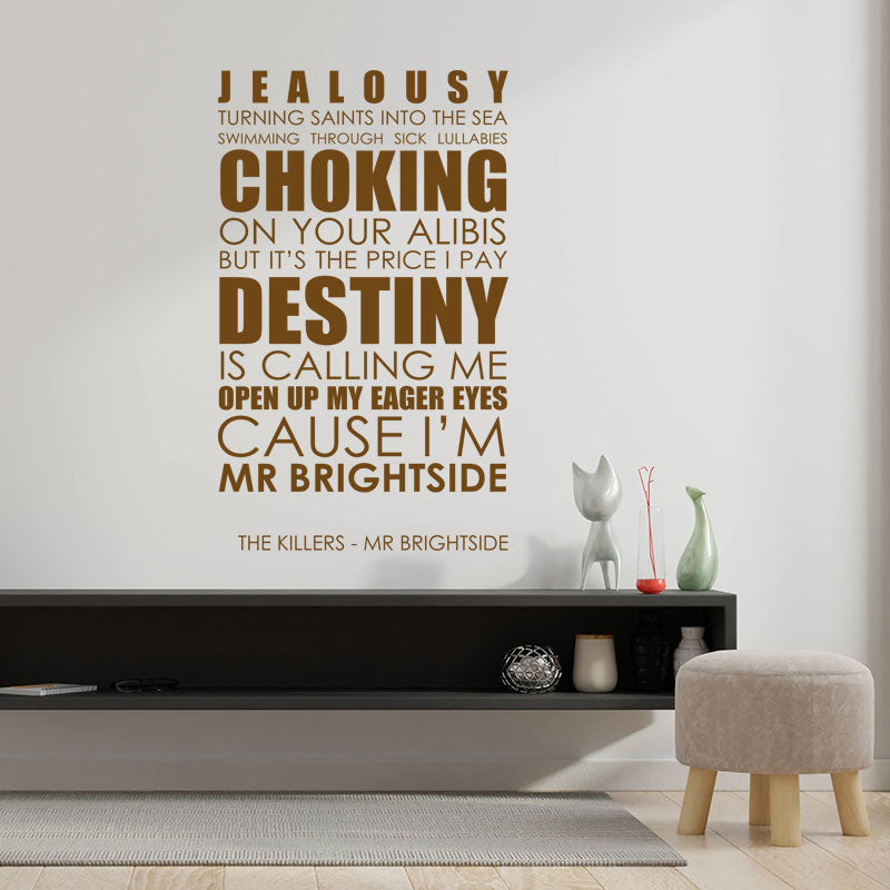 killers mr brightside lyrics wall sticker