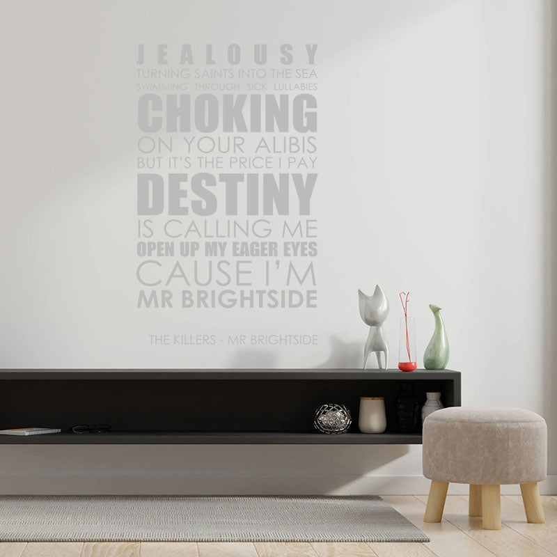 killers mr brightside lyrics wall sticker