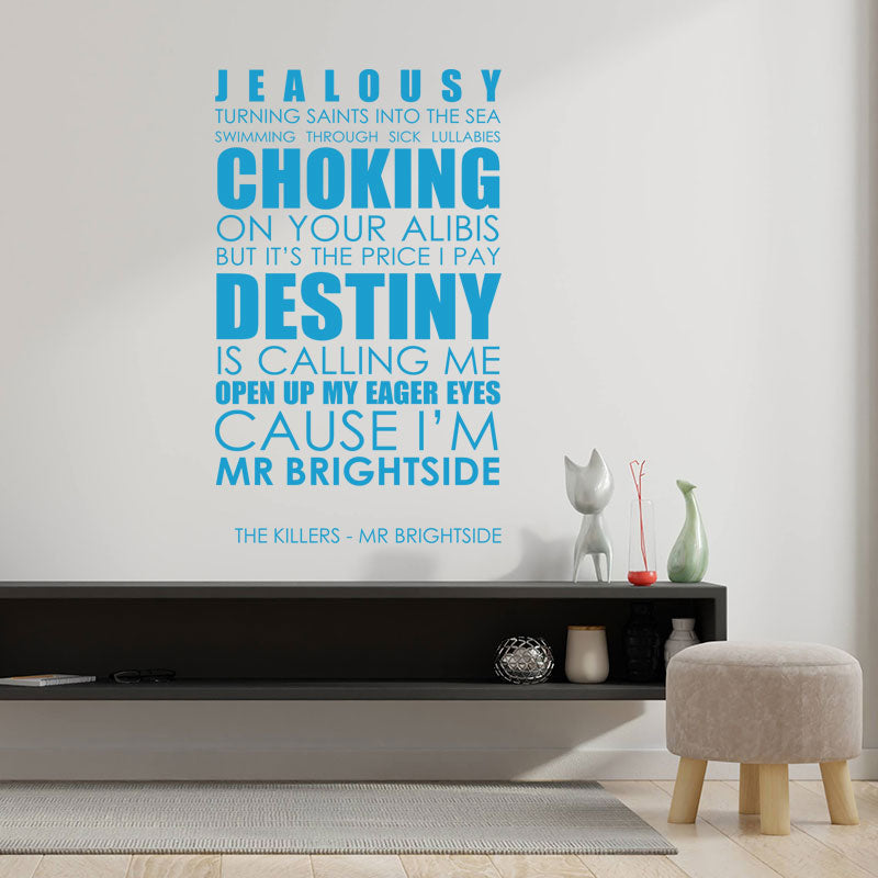 killers mr brightside lyrics wall sticker