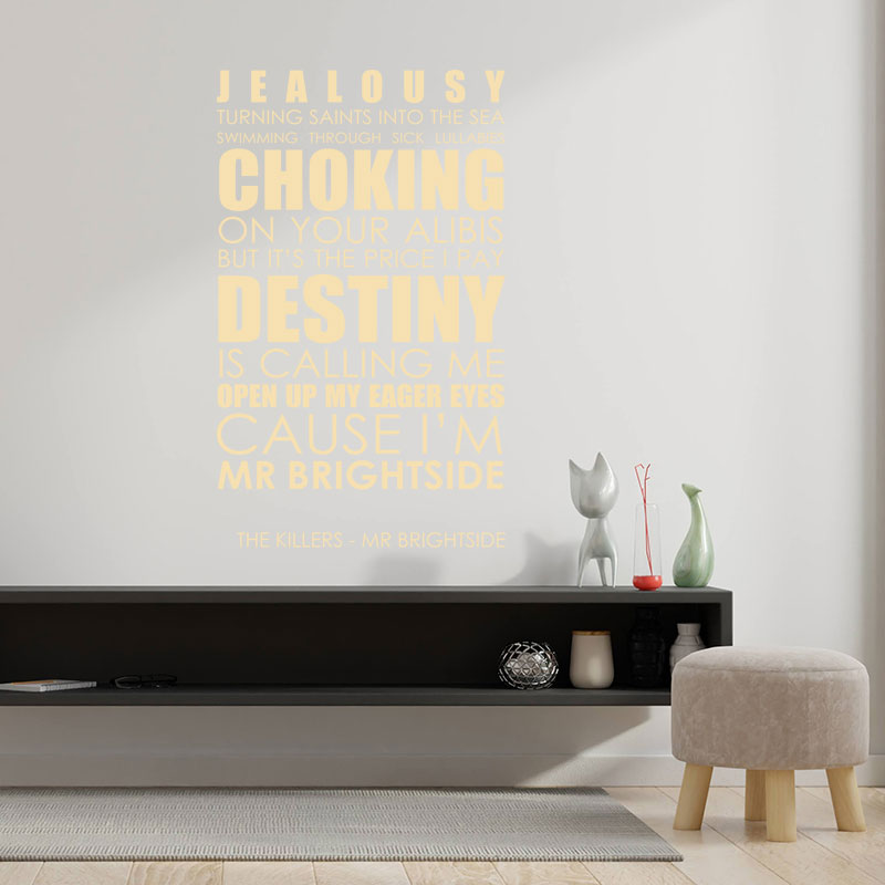 killers mr brightside lyrics wall sticker