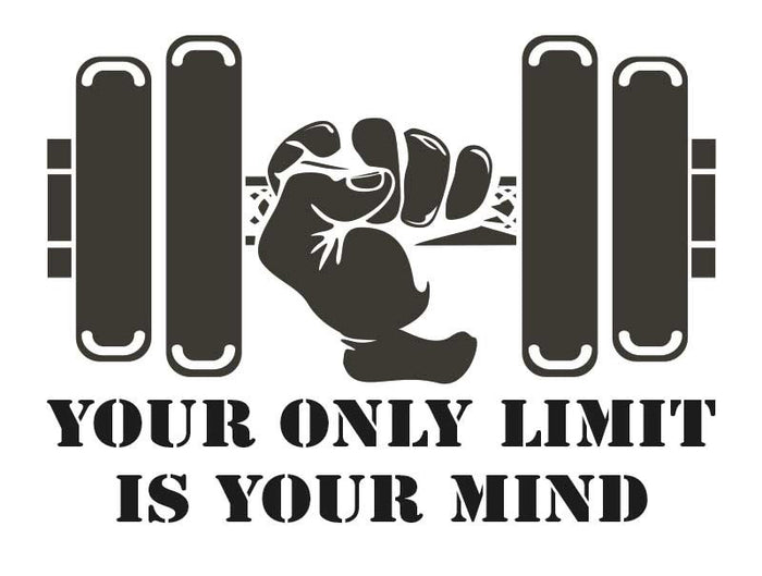 Your only limit is your mind wall sticker– Motivational Fitness Quote Decal