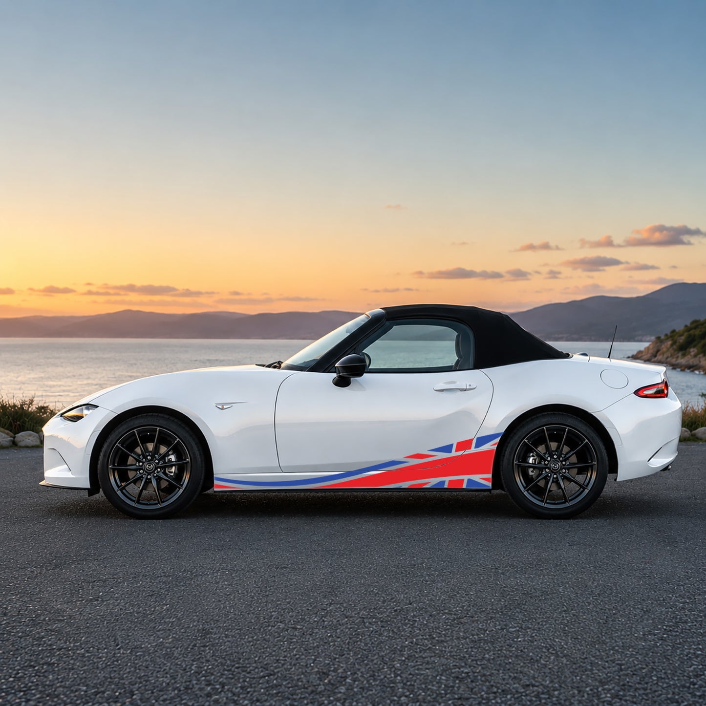 Mazda MX-5 Union Jack Stripe Stickers and Decals
