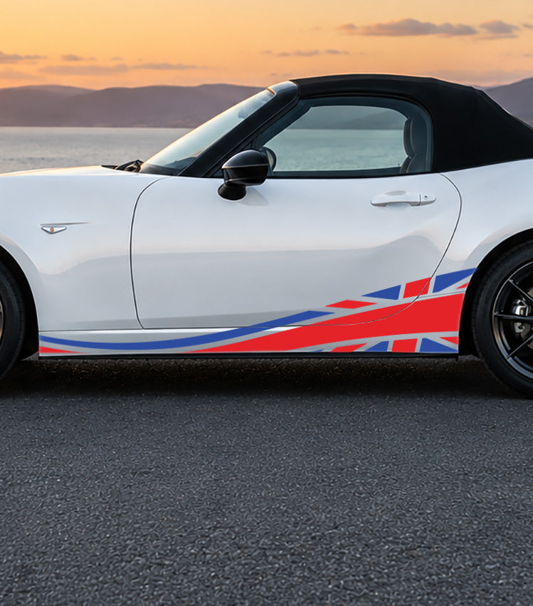 Mazda MX-5 Union Jack Stripe Stickers and Decals