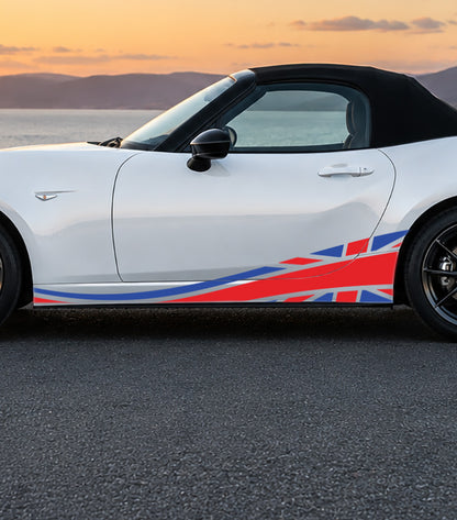 Mazda MX-5 Union Jack Stripe Stickers and Decals