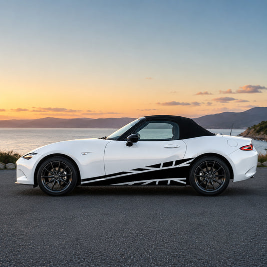 Mazda MX-5 Union Jack Side Stripe Decals – British Flag Graphics Kit