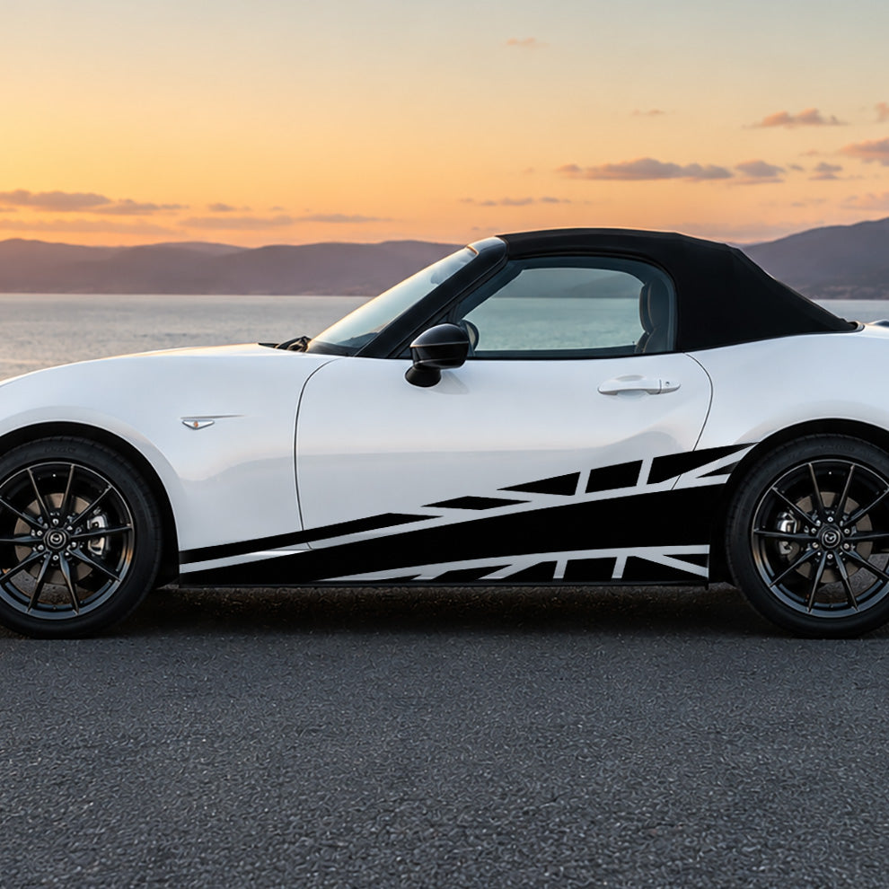 Mazda MX-5 Union Jack Side Stripe Decals – British Flag Graphics Kit