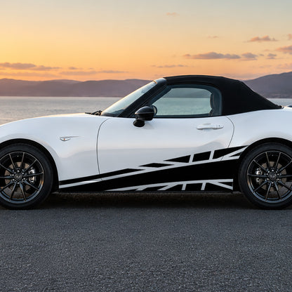 Mazda MX-5 Union Jack Side Stripe Decals – British Flag Graphics Kit