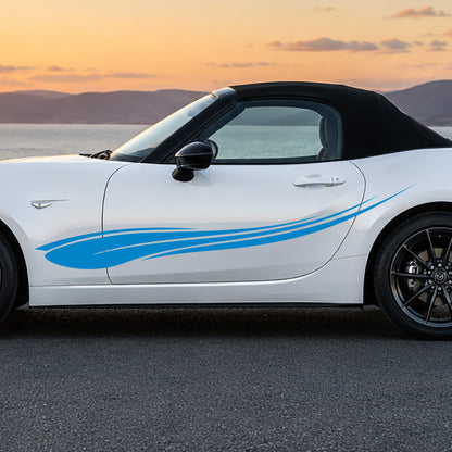 Mazda MX-5 Flame Swoosh Side Graphics – Performance Sports Car Decal