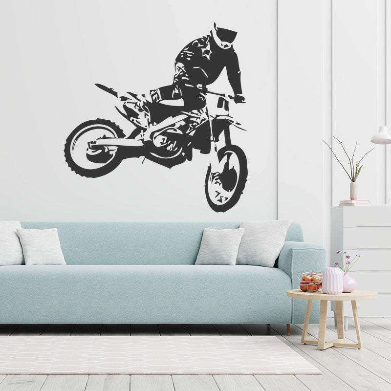 Motocross Dirt Motorbike Wall Decal for Boys' Bedroom - Vinyl Art Sticker