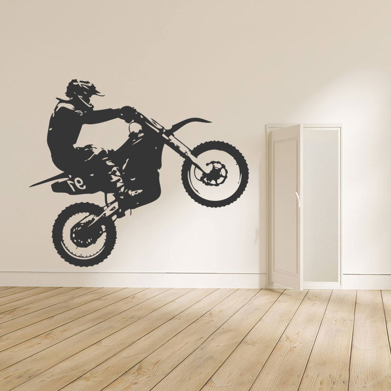 Motocross Dirt Motorbike Wall Decal for Boys' Bedroom Decor