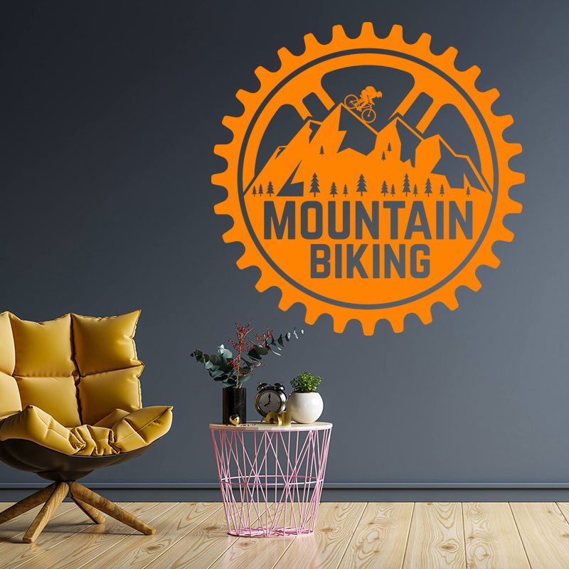 Cycling Sport Wall Decal - Mountain Biking Design for Bike Enthusiasts