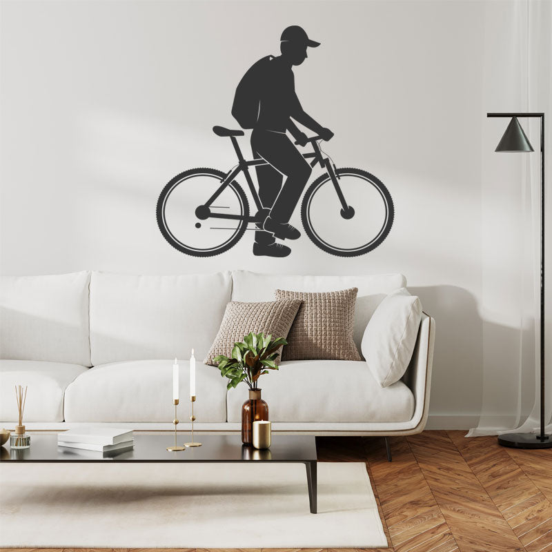 Bicycle Racing Wall Sticker - Bold Mountain Biking Design