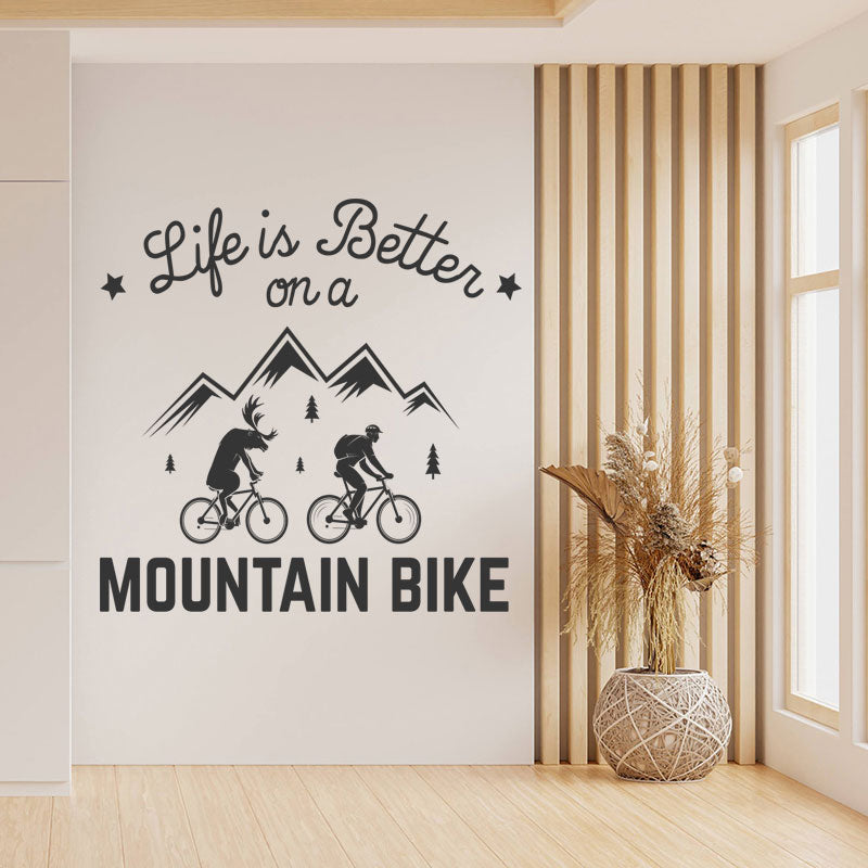 Mountain Biking Adventure Vinyl Sticker for Sports Shops and Homes