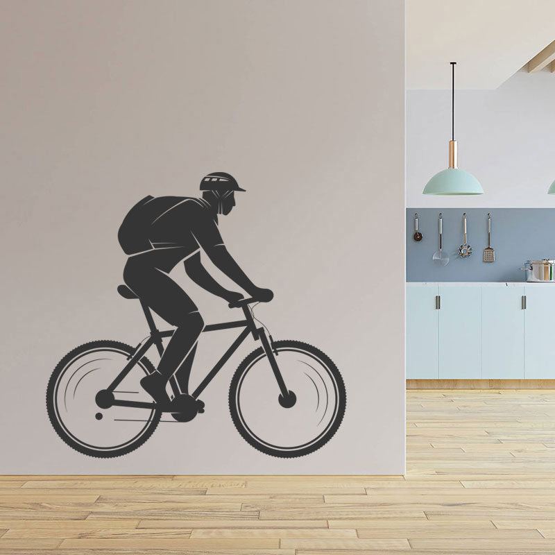 Cycling Wall Art Sticker - Mountain Biking Graphics for Shops